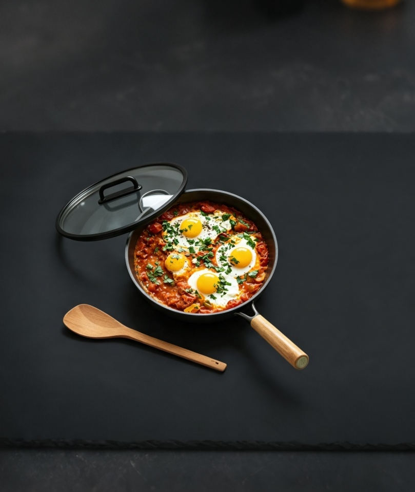 Wok en acier au carbone à fond plat super-nitruré 33 cm