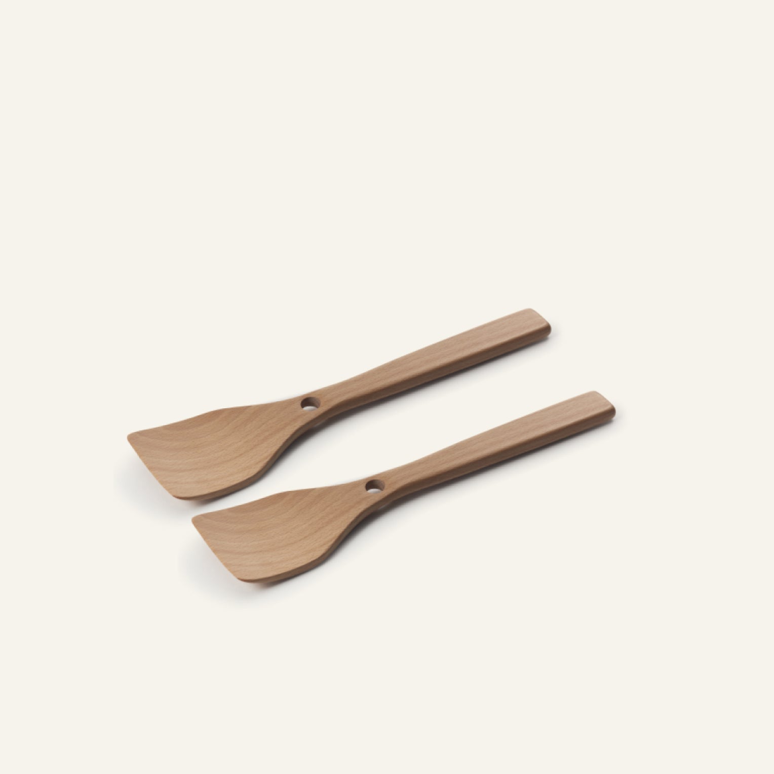Spatules emboîtables en hêtre naturel – Lot de 2