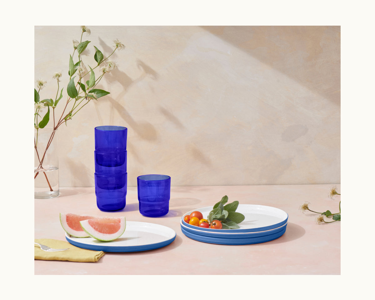 Lot de 4 verres courts empilables faits à la main