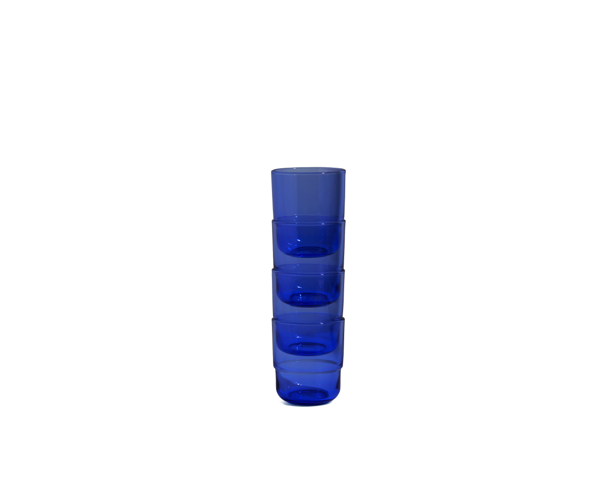 Lot de 4 verres courts empilables faits à la main