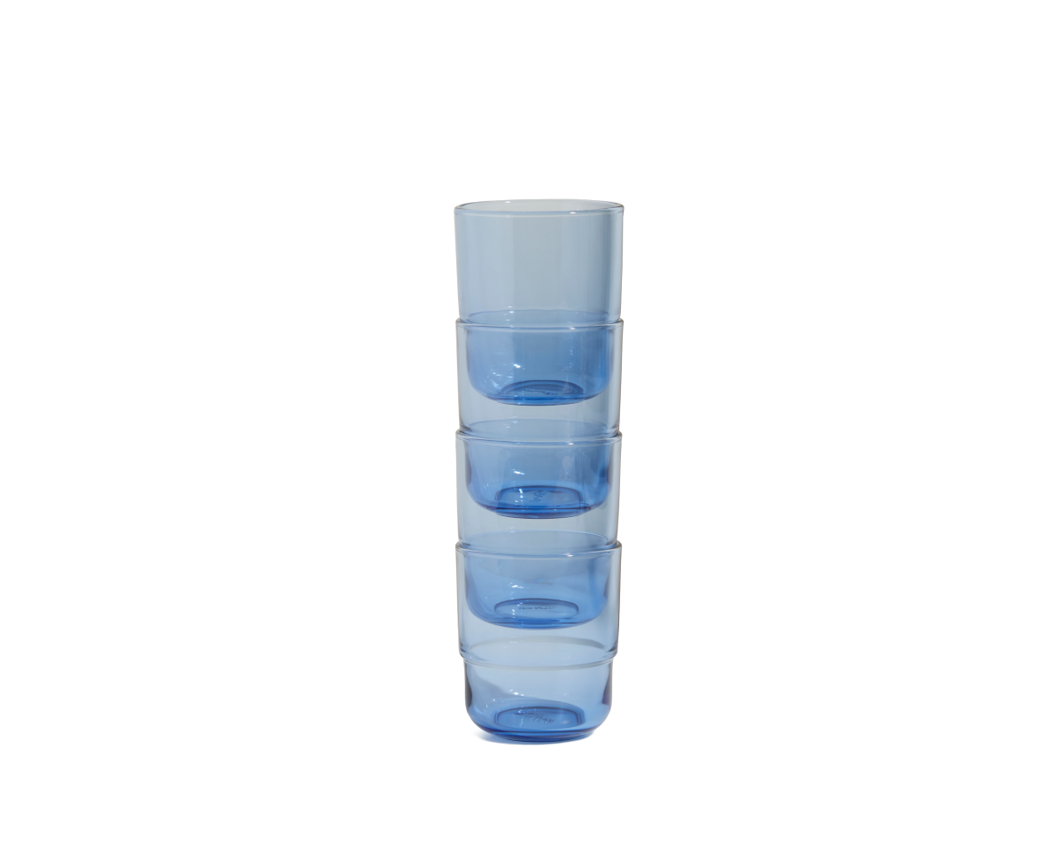 Lot de 4 verres courts empilables faits à la main