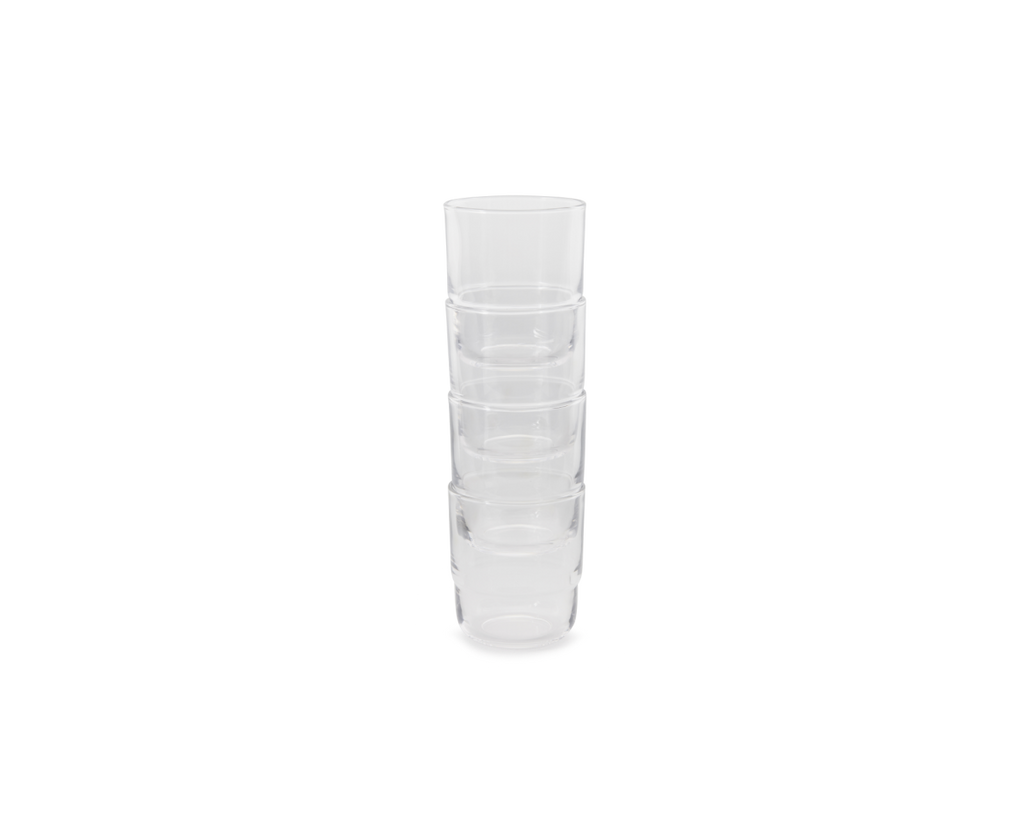 Lot de 4 verres courts empilables faits à la main