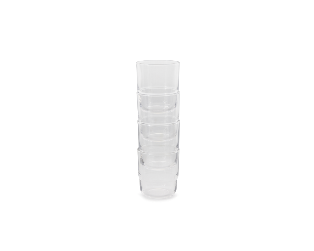 Lot de 4 verres courts empilables faits à la main