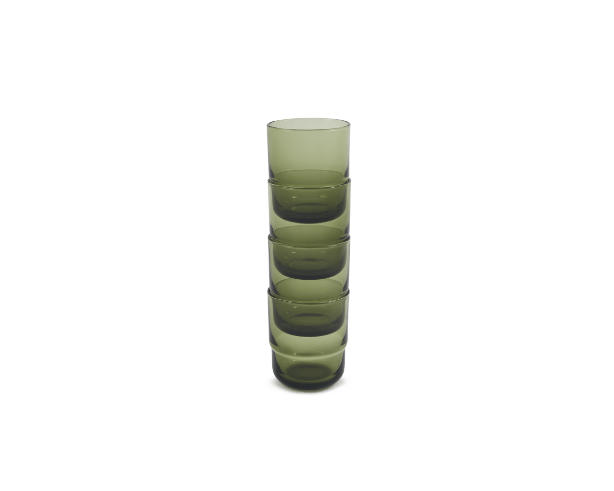Lot de 4 verres courts empilables faits à la main