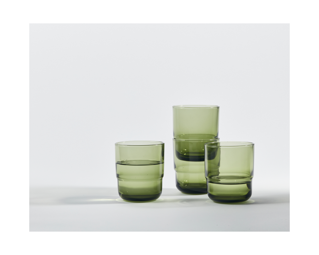 Lot de 4 verres courts empilables faits à la main
