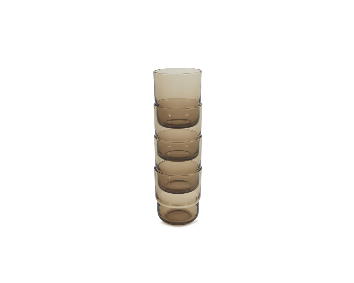 Lot de 4 verres courts empilables faits à la main