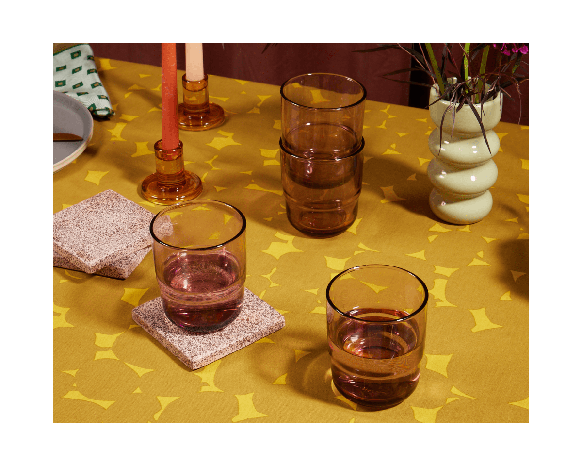 Lot de 4 verres courts empilables faits à la main