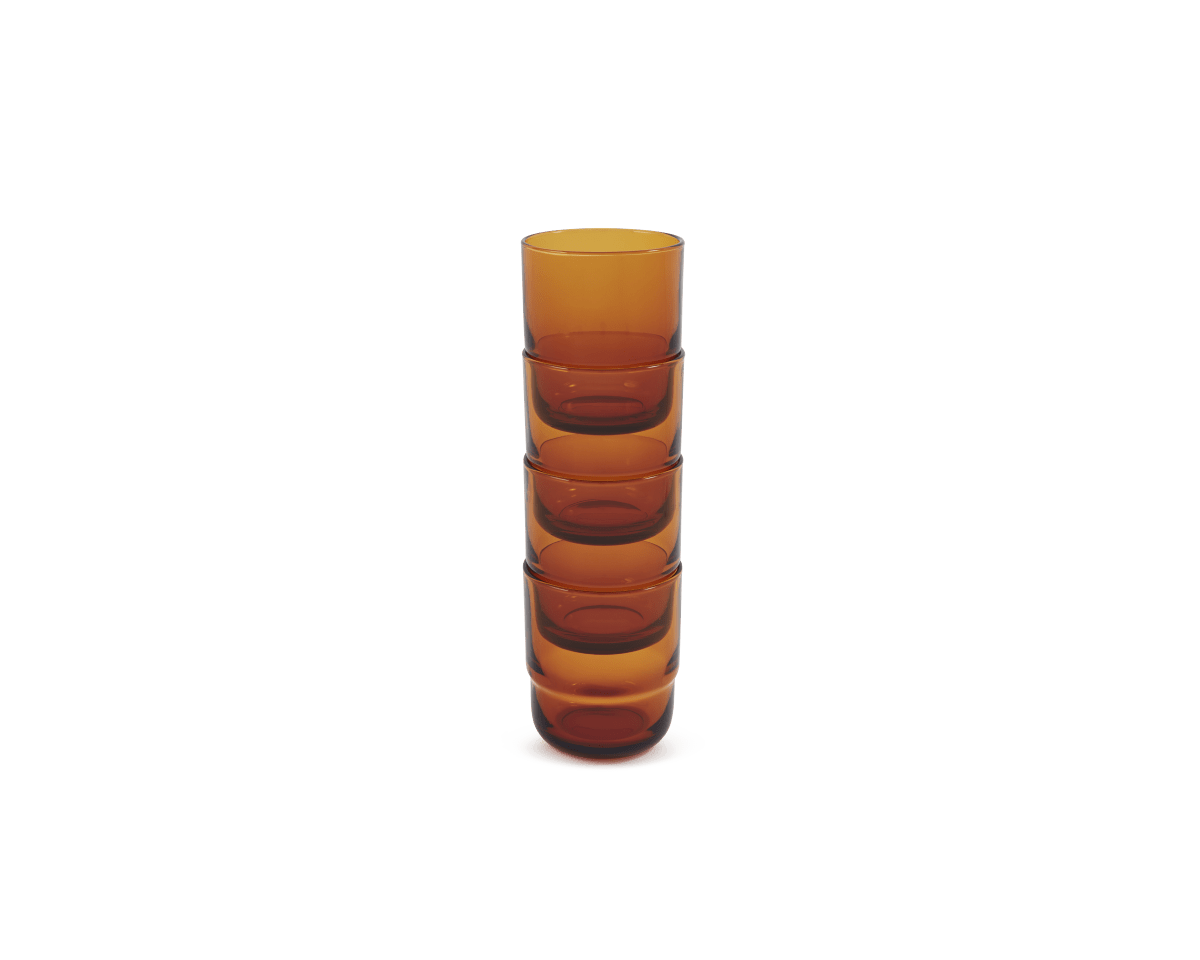 Lot de 4 verres courts empilables faits à la main