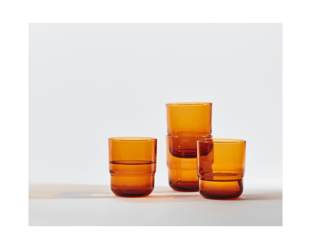 Lot de 4 verres courts empilables faits à la main