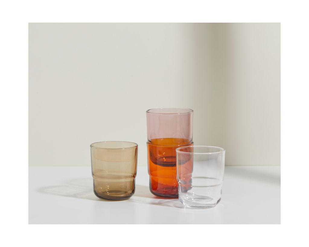Lot de 4 verres courts empilables faits à la main