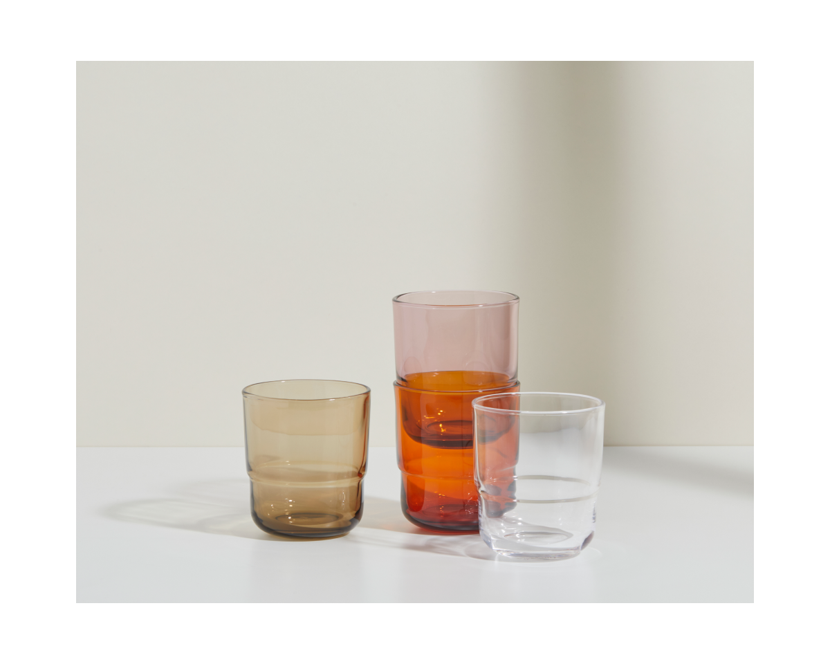 Lot de 4 verres courts empilables faits à la main