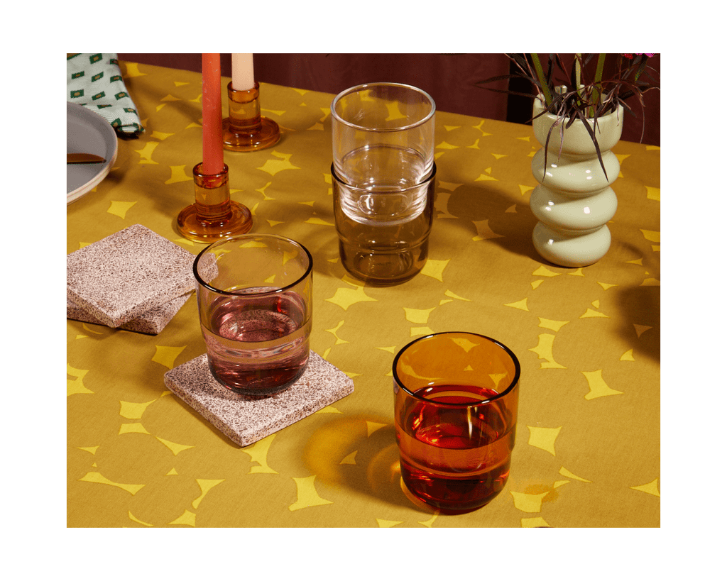 Lot de 4 verres courts empilables faits à la main