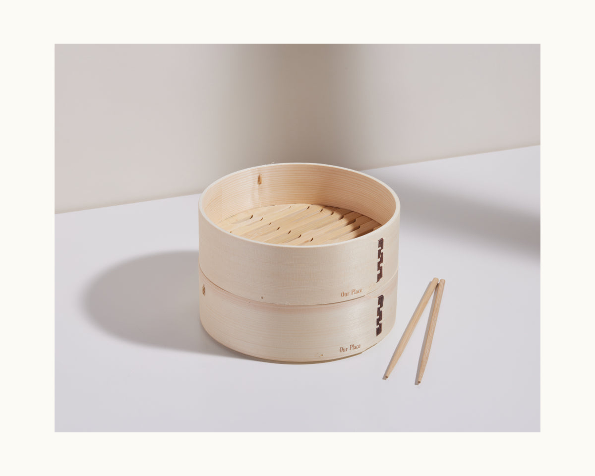 Ensemble de 2 mini-paniers vapeur en bambou