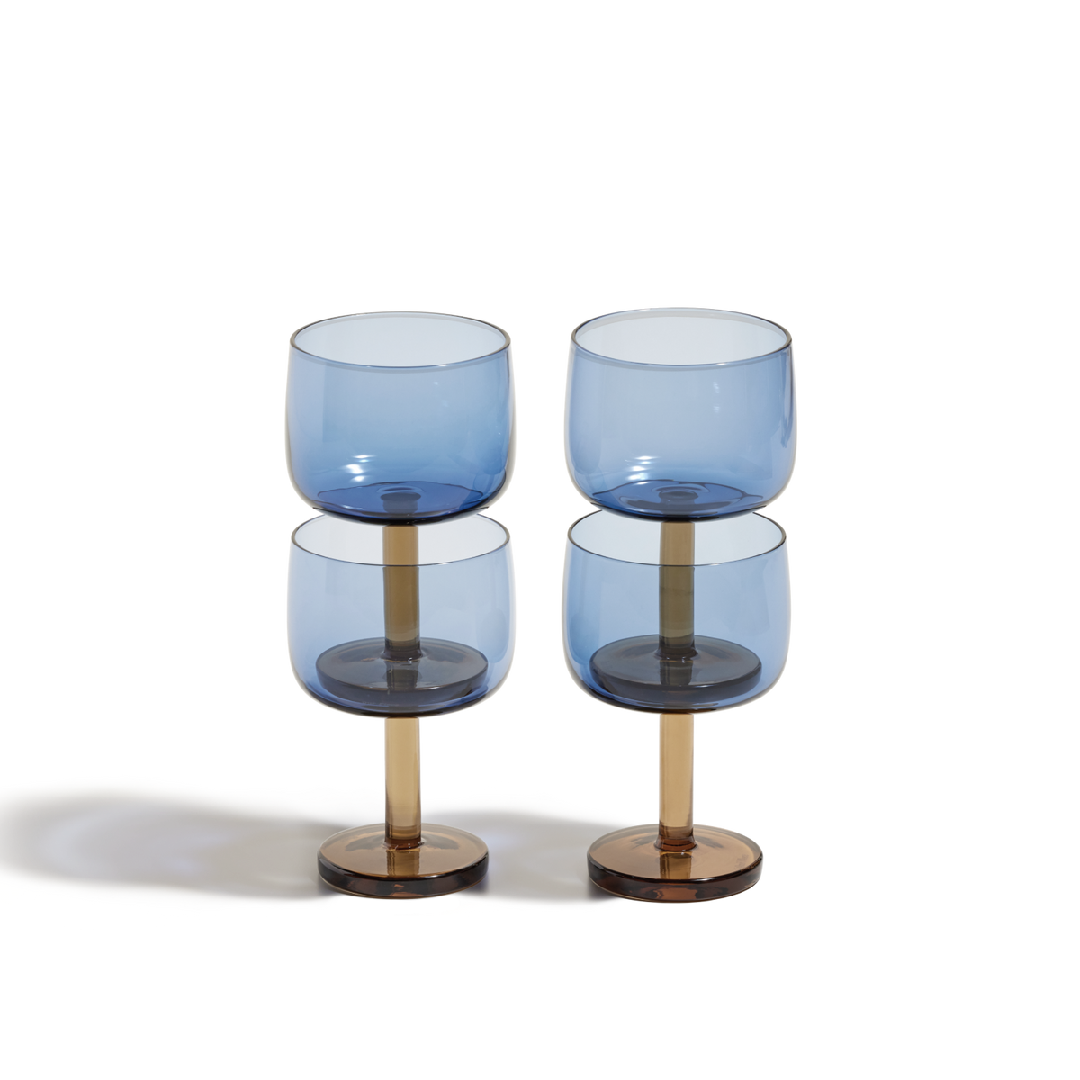 Ensemble de 4 coupes en verre coloré