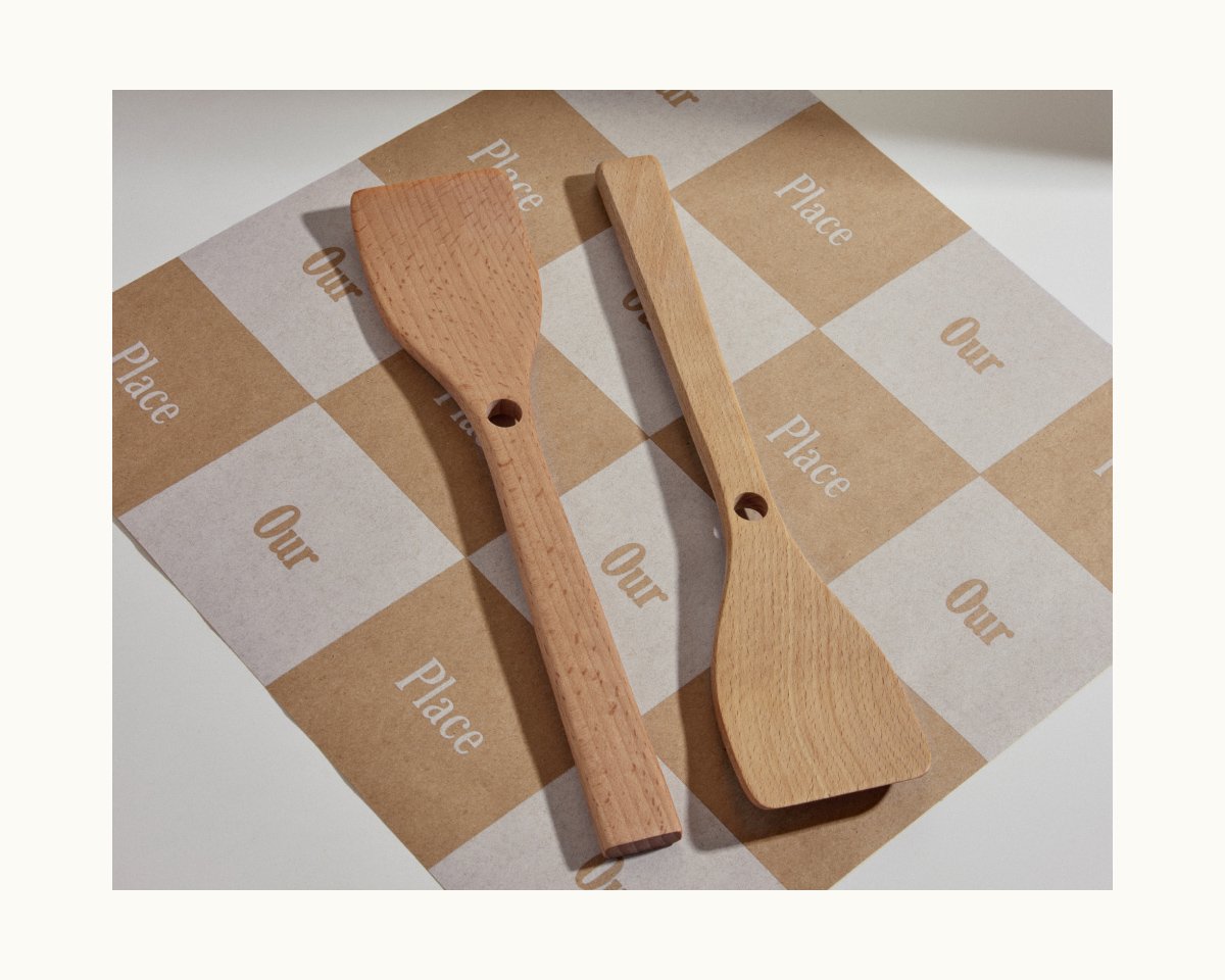 Spatules emboîtables en hêtre naturel – Lot de 2