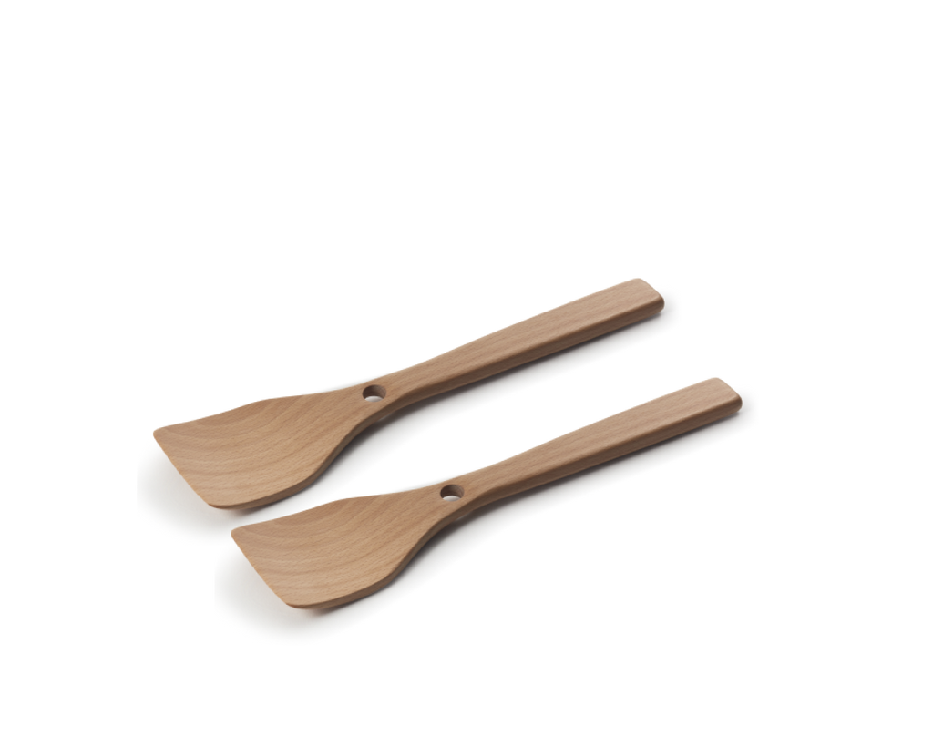 Spatules emboîtables en hêtre naturel – Lot de 2