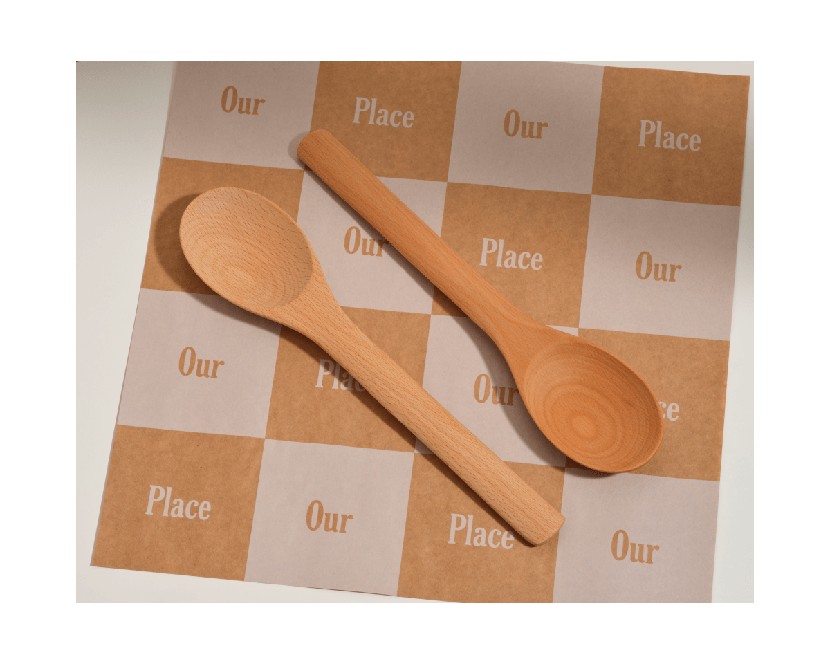 Cuillères de cuisson en hêtre naturel - Lot de 2