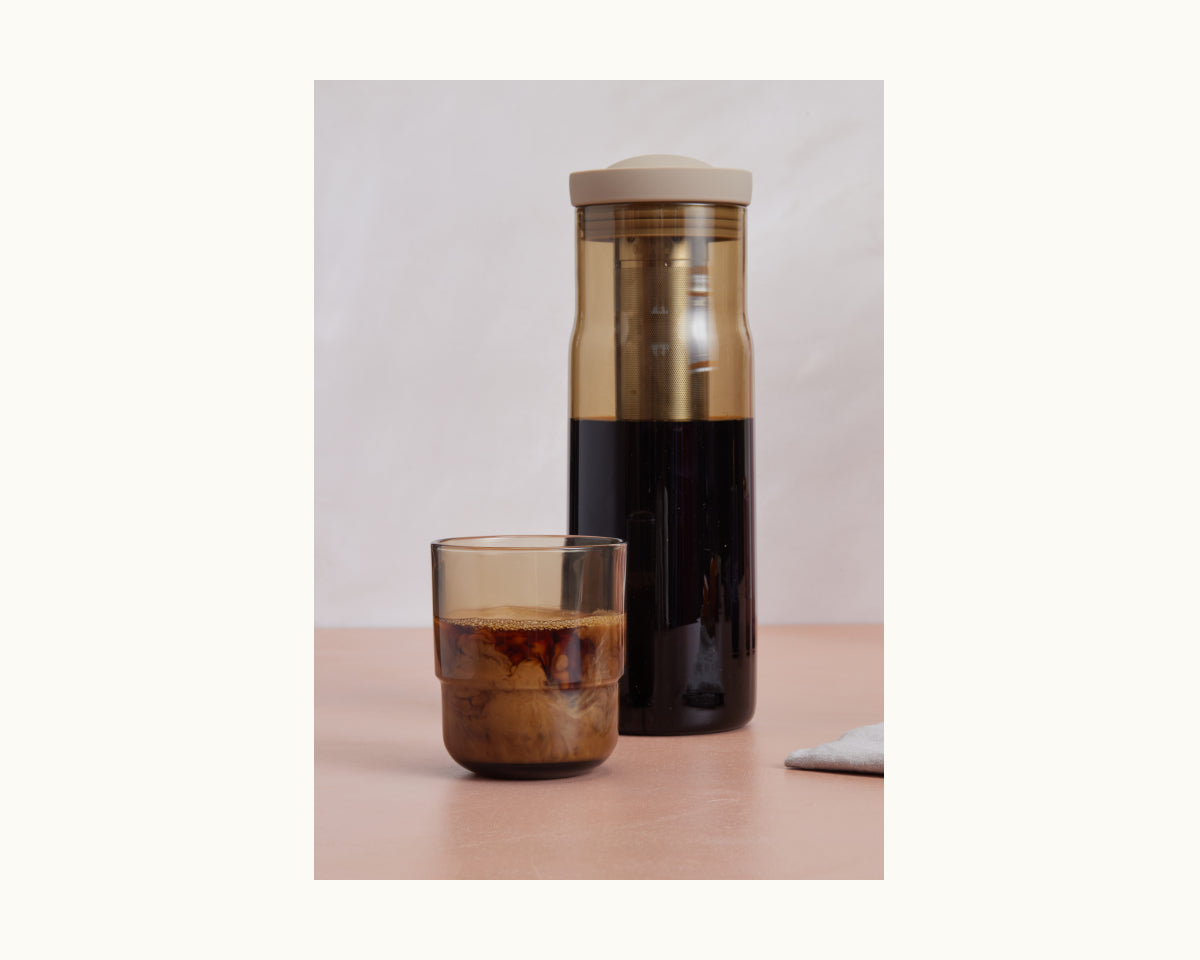 Carafe en verre avec infuseur à café infusé à froid et aérateur à vin