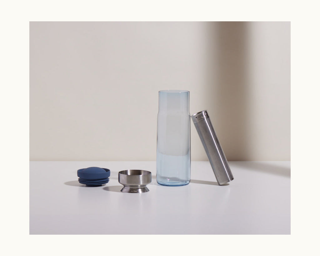 Carafe en verre avec infuseur à café infusé à froid et aérateur à vin