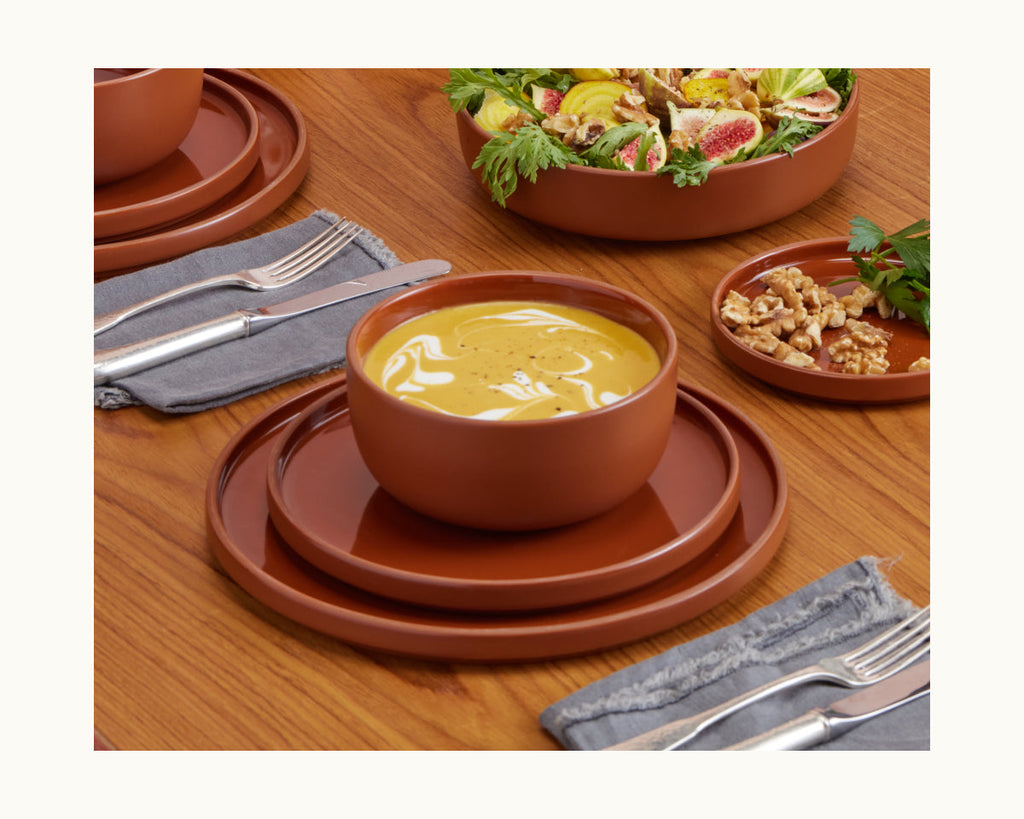 Ensemble de 4 bols à soupe en céramique émaillés à la main