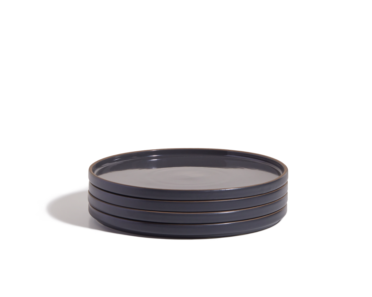 Assiettes en céramique émaillées à la main, lot de 4