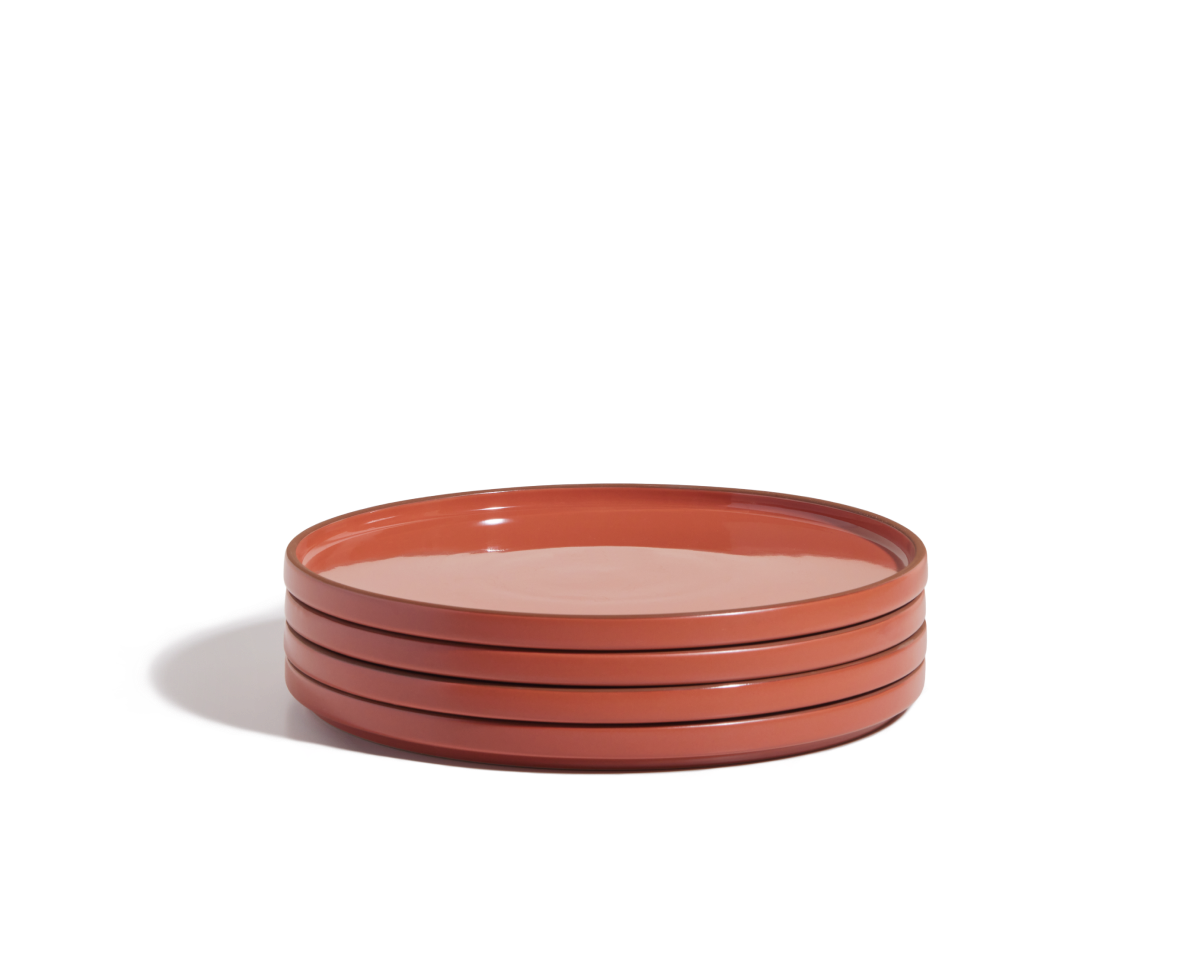 Assiettes en céramique émaillées à la main, lot de 4