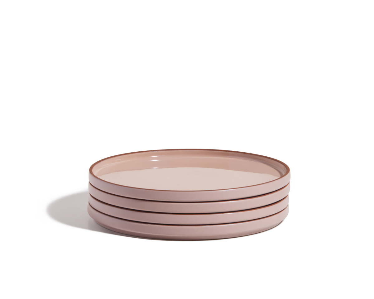 Assiettes en céramique émaillées à la main, lot de 4