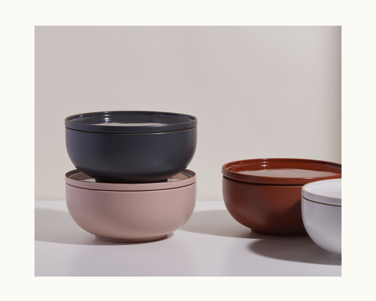 Assiettes en céramique émaillées à la main, lot de 4