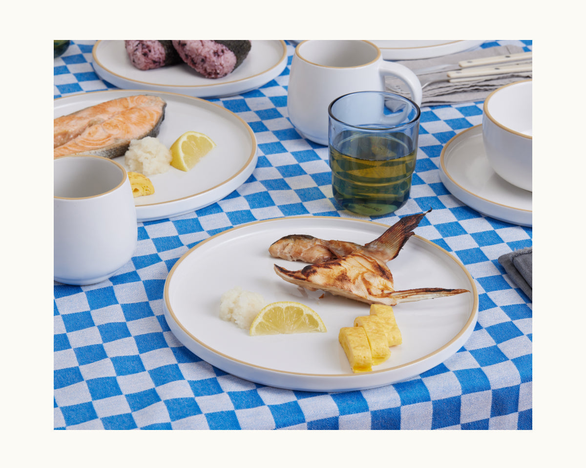 Assiettes en céramique émaillées à la main, lot de 4