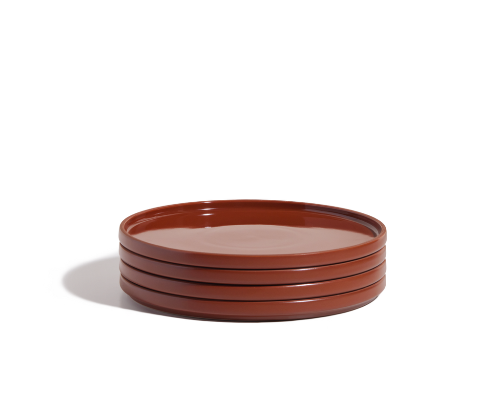 Assiettes en céramique émaillées à la main, lot de 4
