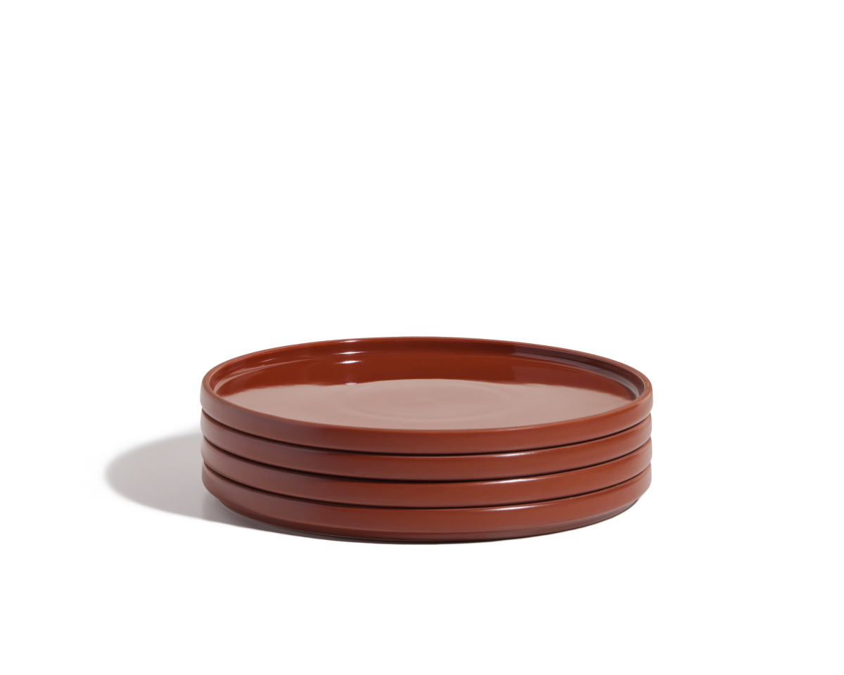 Assiettes en céramique émaillées à la main, lot de 4