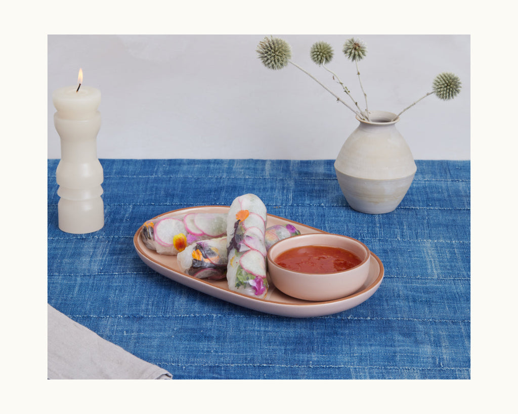 Plats de service en céramique émaillés à la main – Lot de 2