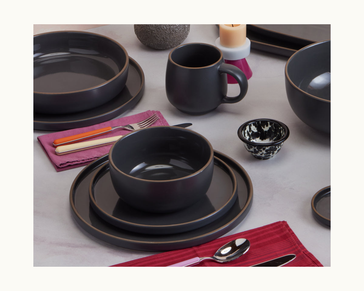 Assiettes à salade en céramique émaillées à la main, lot de 4