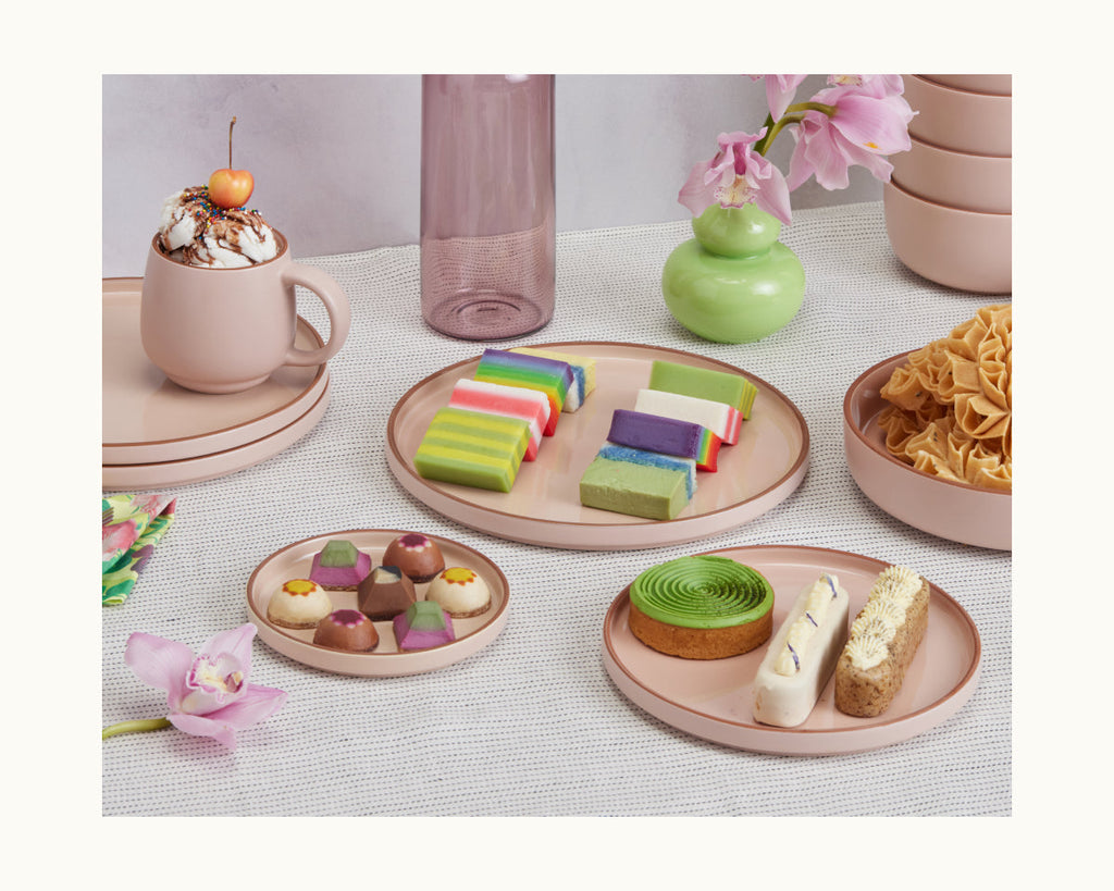Assiettes à salade en céramique émaillées à la main, lot de 4
