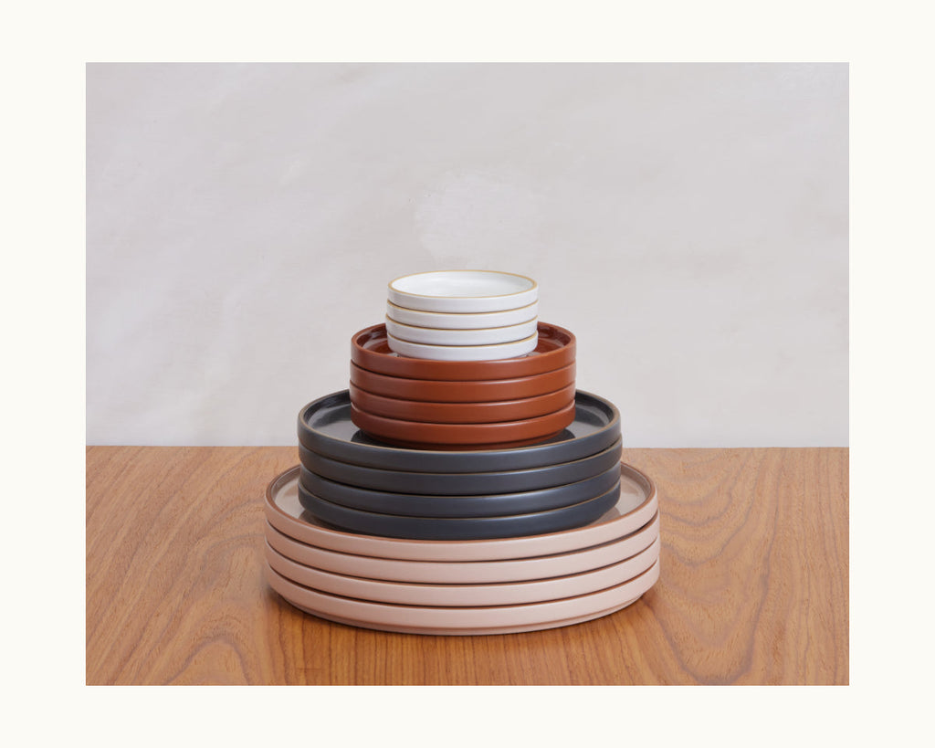 Assiettes à salade en céramique émaillées à la main, lot de 4