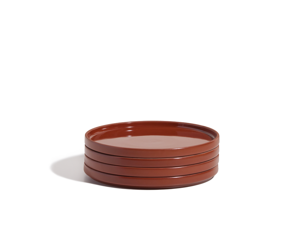 Assiettes à salade en céramique émaillées à la main, lot de 4