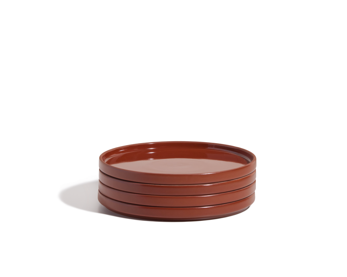 Assiettes à salade en céramique émaillées à la main, lot de 4