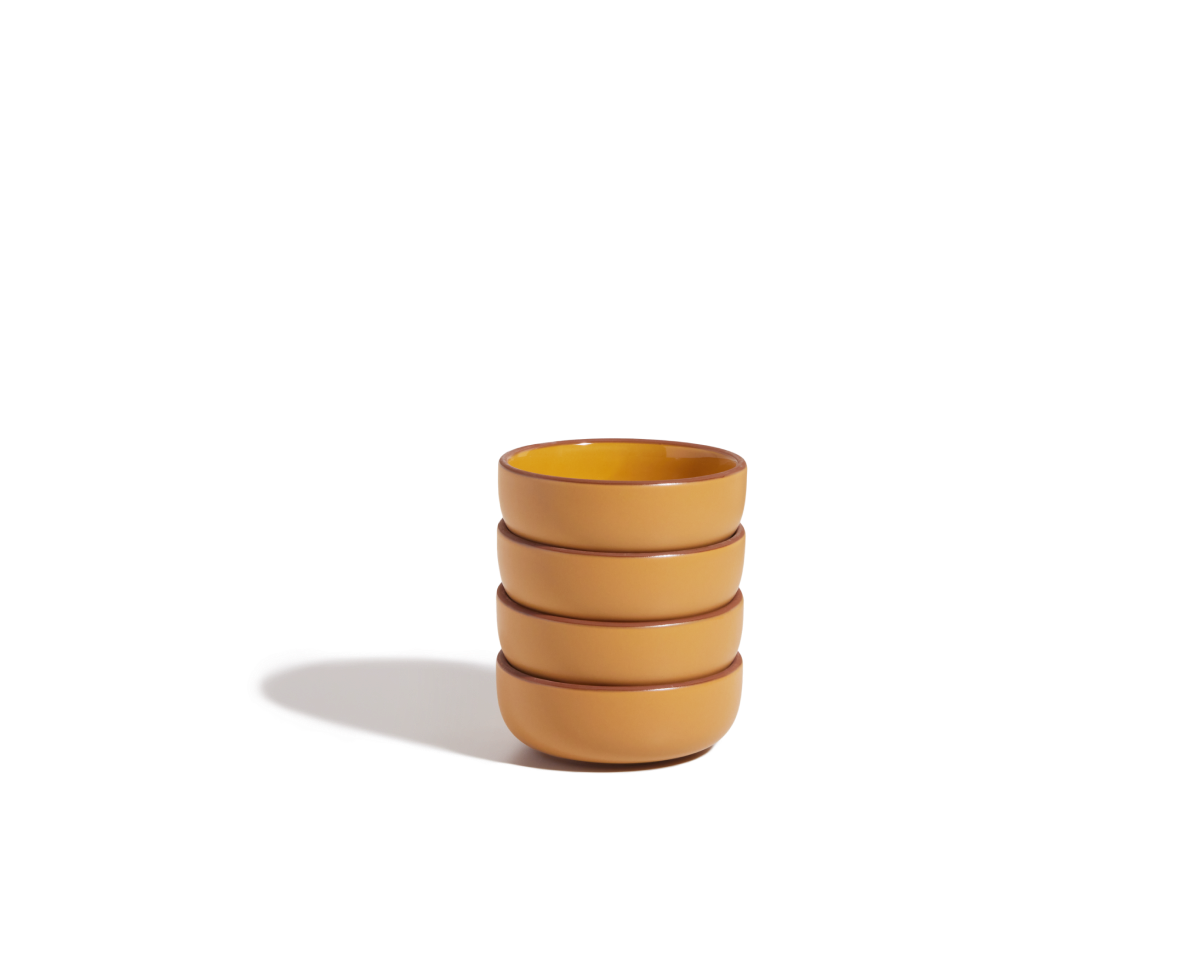 Ensemble de 4 mini bols en céramique émaillée à la main