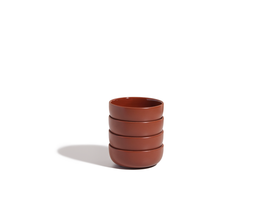 Ensemble de 4 mini bols en céramique émaillée à la main