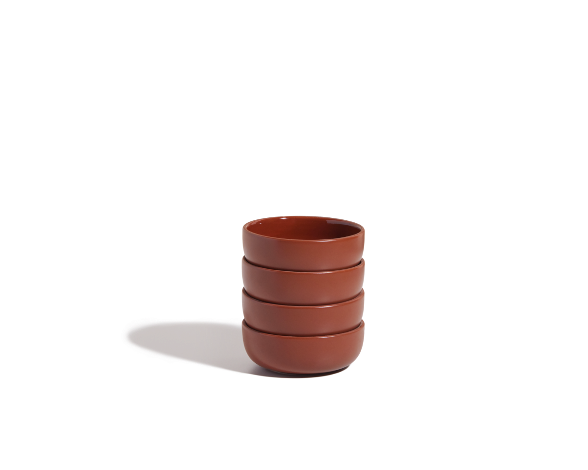 Ensemble de 4 mini bols en céramique émaillée à la main