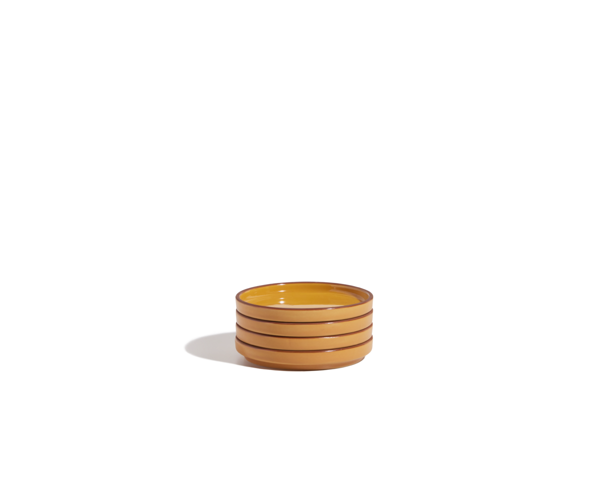 Lot de 4 mini-assiettes en céramique émaillées à la main