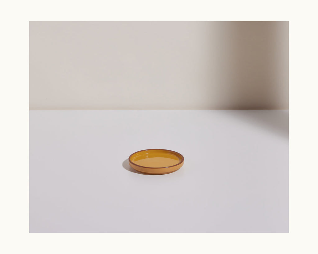 Lot de 4 mini-assiettes en céramique émaillées à la main