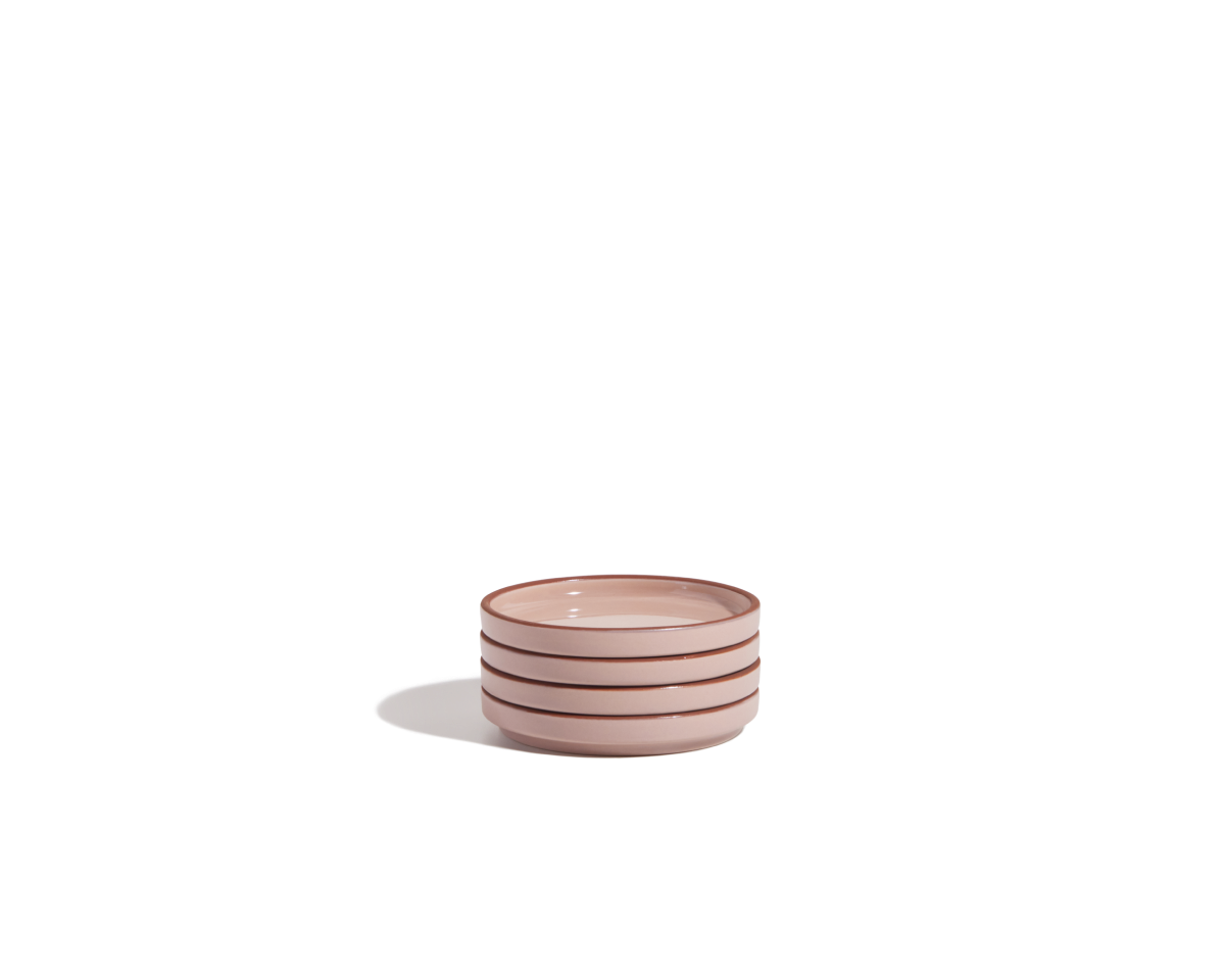 Lot de 4 mini-assiettes en céramique émaillées à la main