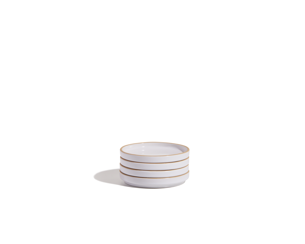 Lot de 4 mini-assiettes en céramique émaillées à la main