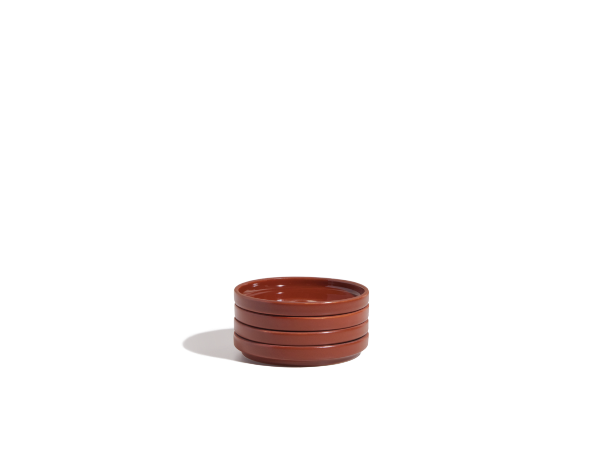 Lot de 4 mini-assiettes en céramique émaillées à la main