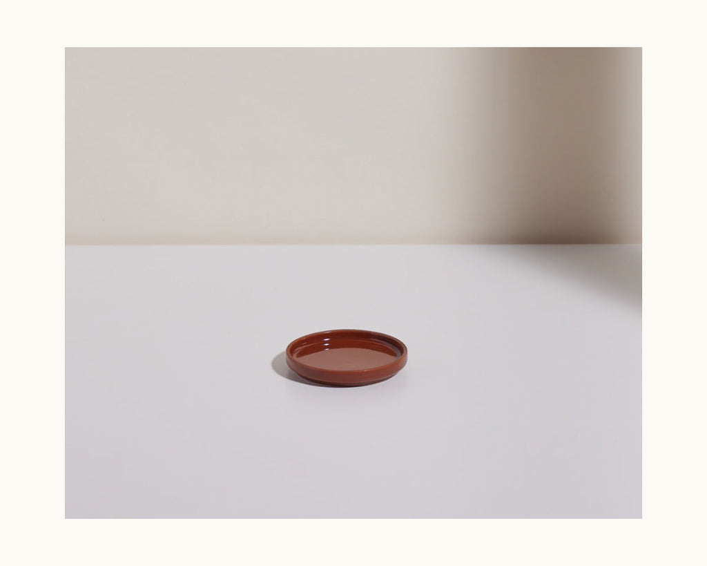 Lot de 4 mini-assiettes en céramique émaillées à la main