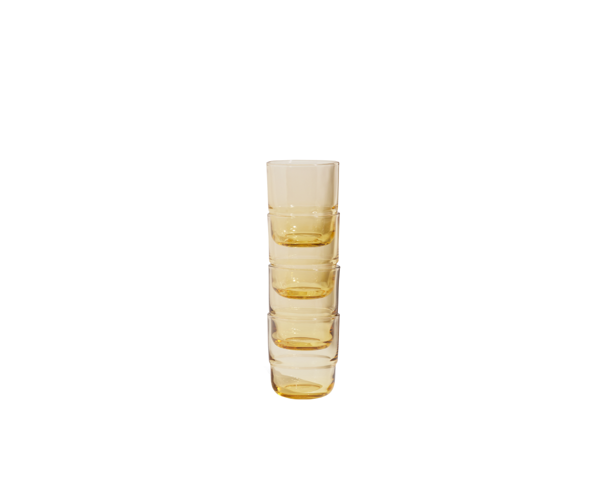 Lot de 4 verres courts empilables faits à la main