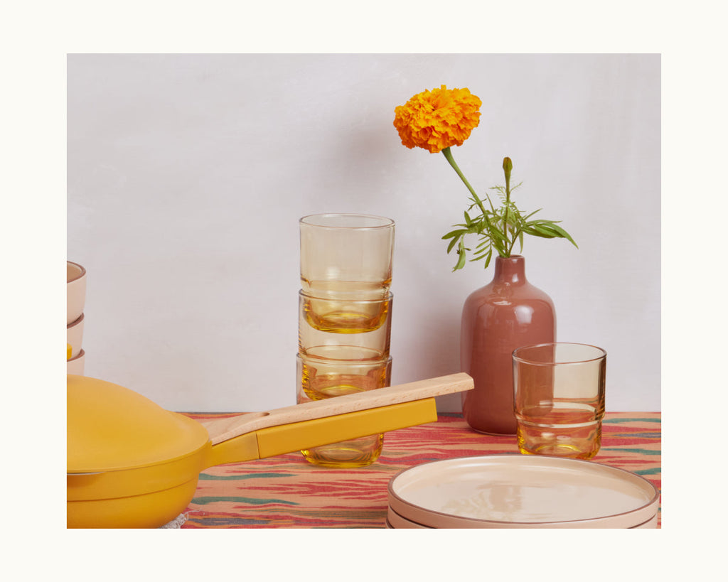 Lot de 4 verres courts empilables faits à la main