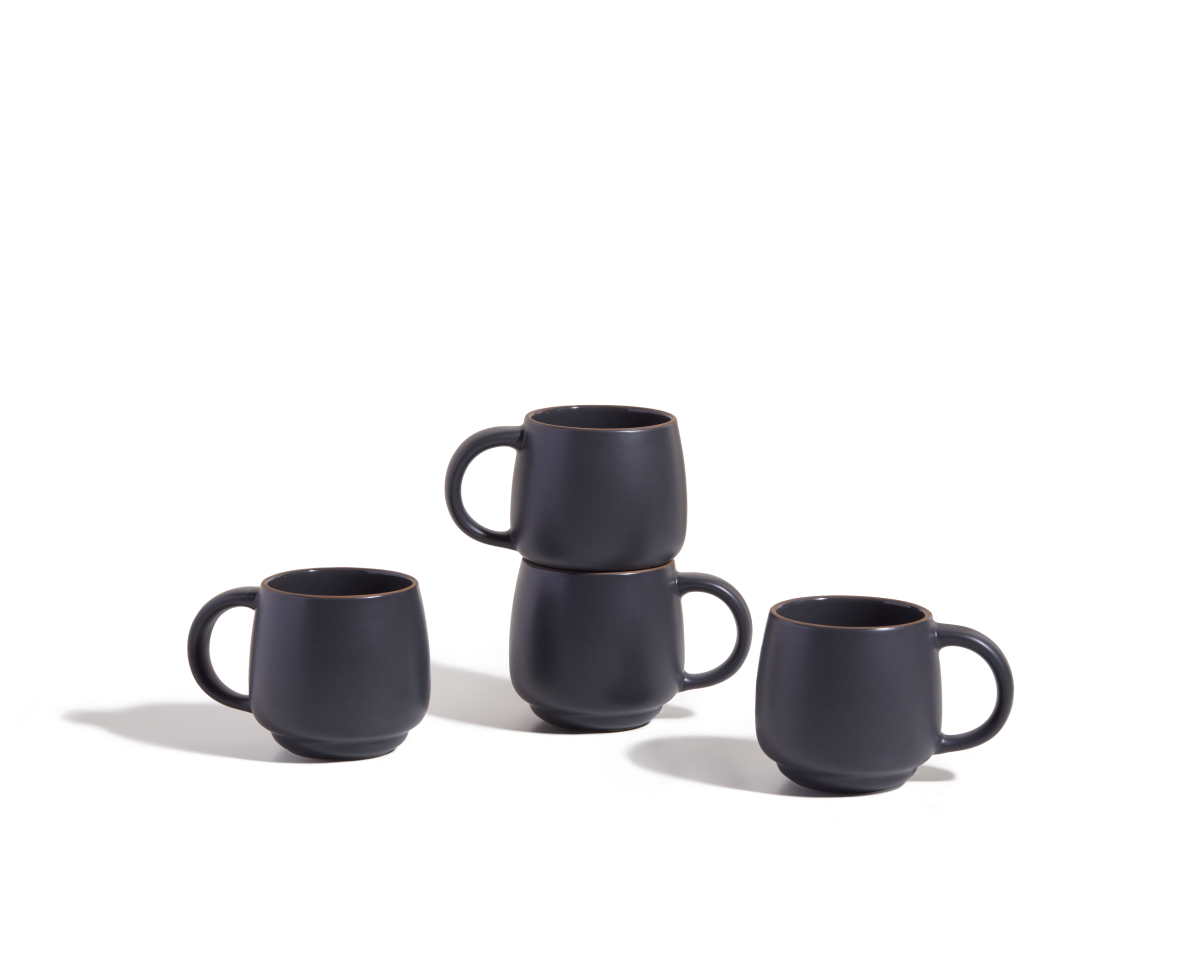 Lot de 2 mugs empilables en céramique grès