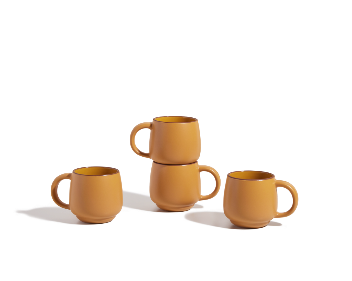 Lot de 2 mugs empilables en céramique grès